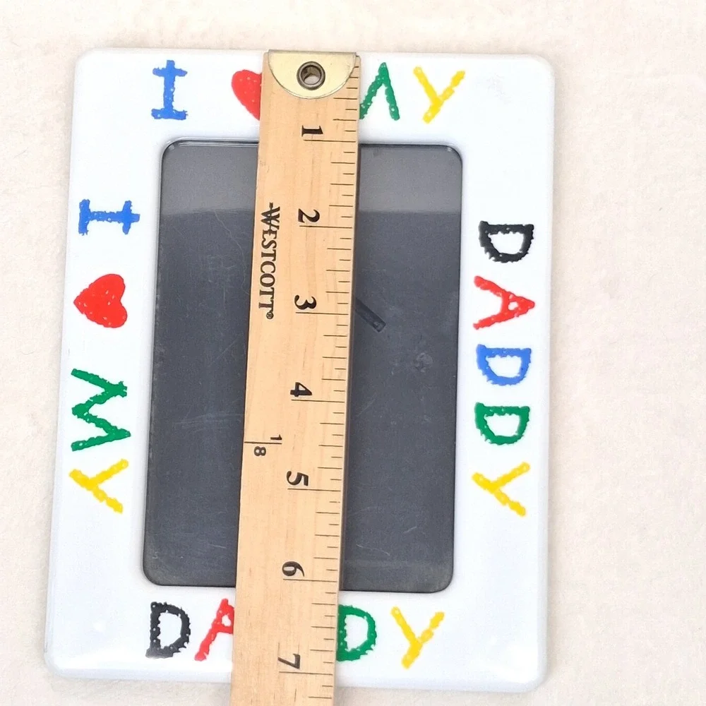 I Love (Heart) My Daddy Vintage Picture Frame Holds 3.5 x 5.25 Photo Colorful